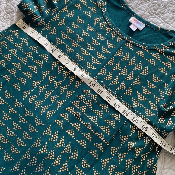 LuLaRoe Elegant Forest Green and Rose Gold Carly Dress - Picture 8 of 11